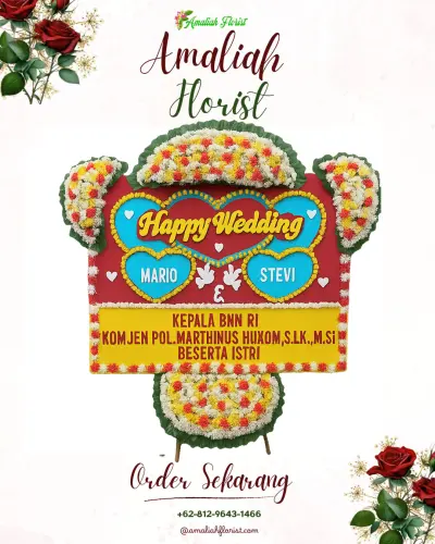 Karangan Papan Bunga Pernikahan di Simpang Selayang